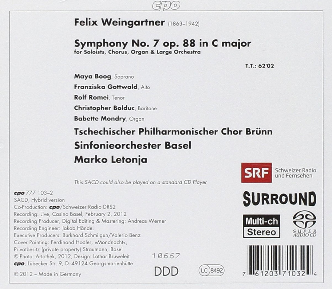 Weingartner: Symphony No. 7, Audio-CD