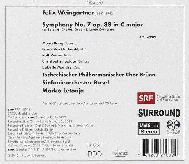 Weingartner: Symphony No. 7, Audio-CD