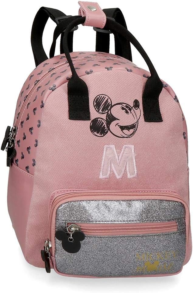 Disney Mickey The Blogger Vorschul-Rucksack Rosa 21x27x11 cms PVC und Polyester 6.24L Vorschulrucksa