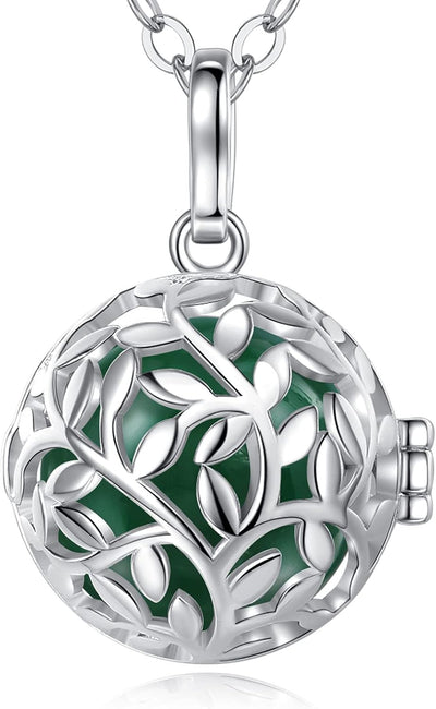 EUDORA Harmony Ball Baum des Lebens Anhänger, Bola Klangkugel Kette, Engel Anrufer Halskette Schmuck