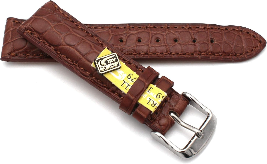 20mm XS Damenlänge Echt Alligator Vintage hangemacht in Deutschland Uhrenarmband Braun