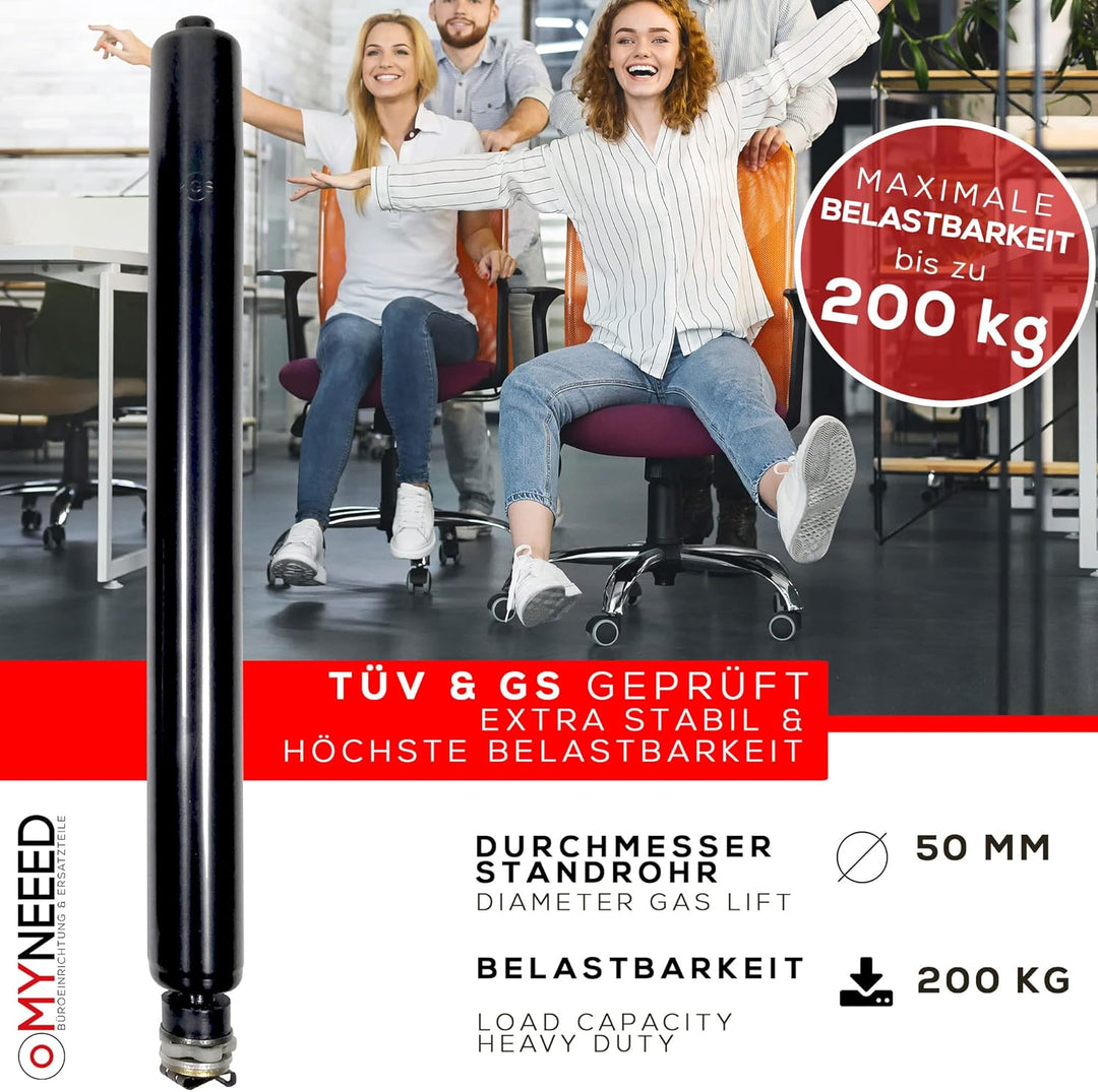 Gasdruckfeder Bürostuhl Ersatzteile Compact - Ersatz Gasfeder bis 200 kg für Drehstuhl Chefsessel -