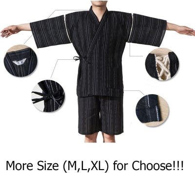 Fancy Pumpkin Jinbei Männer im japanischen Stil Morgenmantel Kimono Pyjamas Anzug # 07 [Grösse XL]