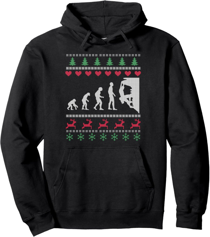 Lustig Klettern Evolution Ugly Christmas Sweater Pullover Hoodie