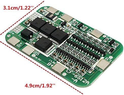 TECNOIOT 5 Stück 6S 15A 24V PCB BMS Schutzplatine für 6er Pack 18650 Li-Ionen-Lithium-Batterie