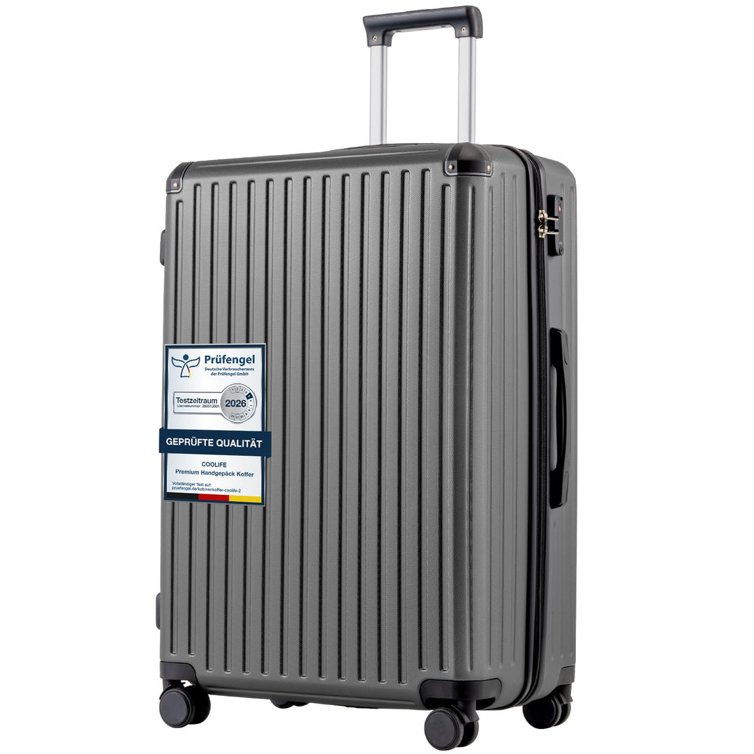 COOLIFE Koffer Trolley-Koffer Hartschalen-Koffer Rollkoffer Reisekoffervon ABS-Material mit TSA-Schl