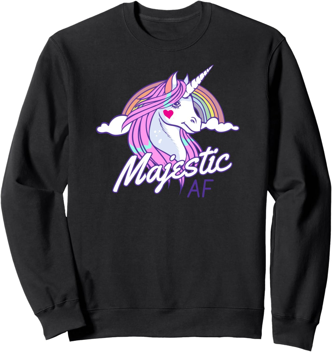 Majestätische AF niedlichen Einhorn Kawaii Regenbogen lustig Sweatshirt