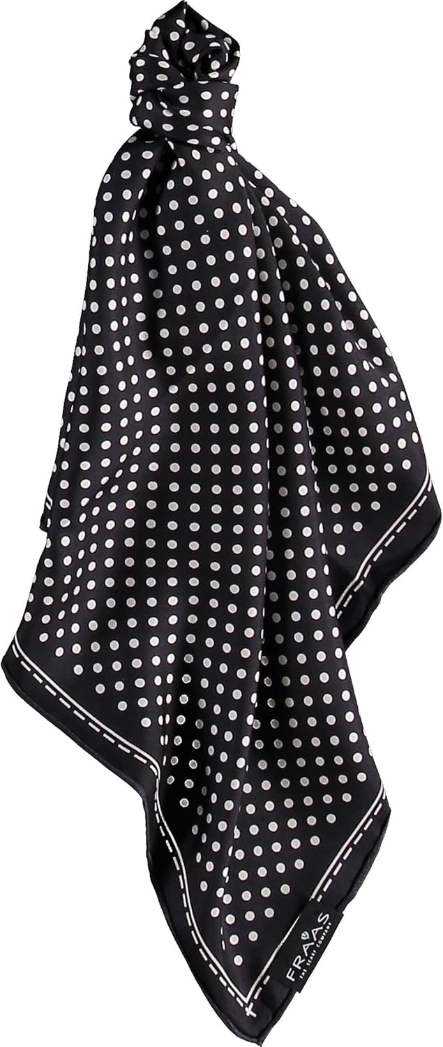 FRAAS Halstuch Damen gepunktet - 51 x 51 cm Grösse - Nickituch Seide - Seidentuch für Damen mit Polk