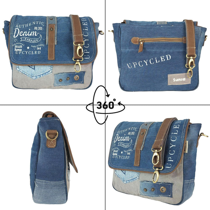 Sunsa Damen Umhängetasche. Canvas Messenger Tasche. Grosse Vintage Crossbody bag. Schultertasche und
