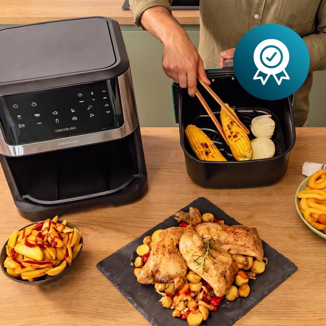 Cecotec Heissluftfritteuse Cecofry Supreme 8000 Hot. 8 L Kapazität, 1800 W, Edelstahl-Design, Touch-