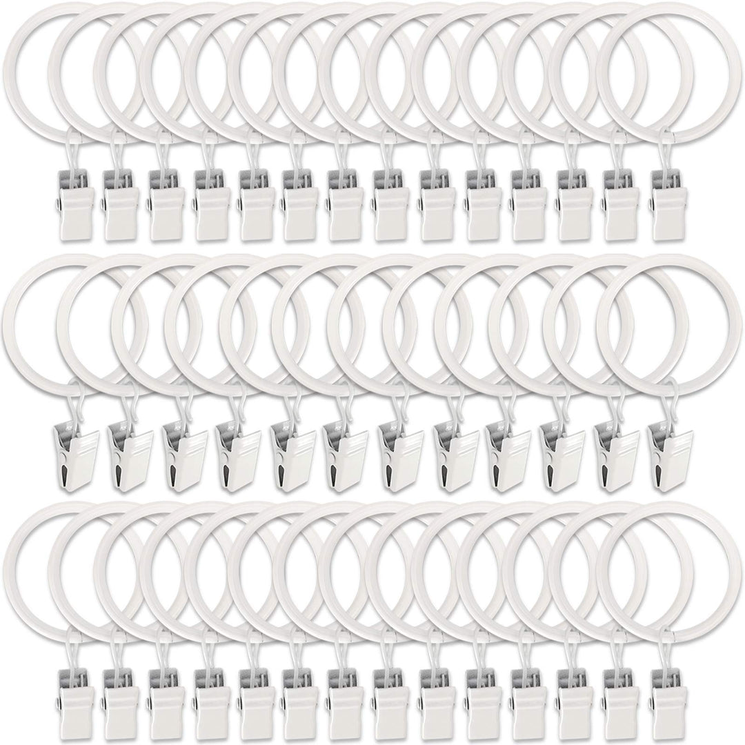 AMZSEVEN 40 Stück Metall Vorhangringe mit Clips, Drapery Clips Haken, dekorative Gardinenstange Clip