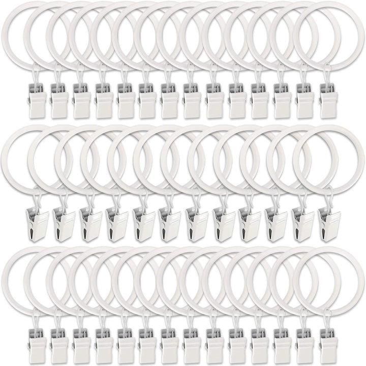 AMZSEVEN 40 Stück Metall Vorhangringe mit Clips, Drapery Clips Haken, dekorative Gardinenstange Clip