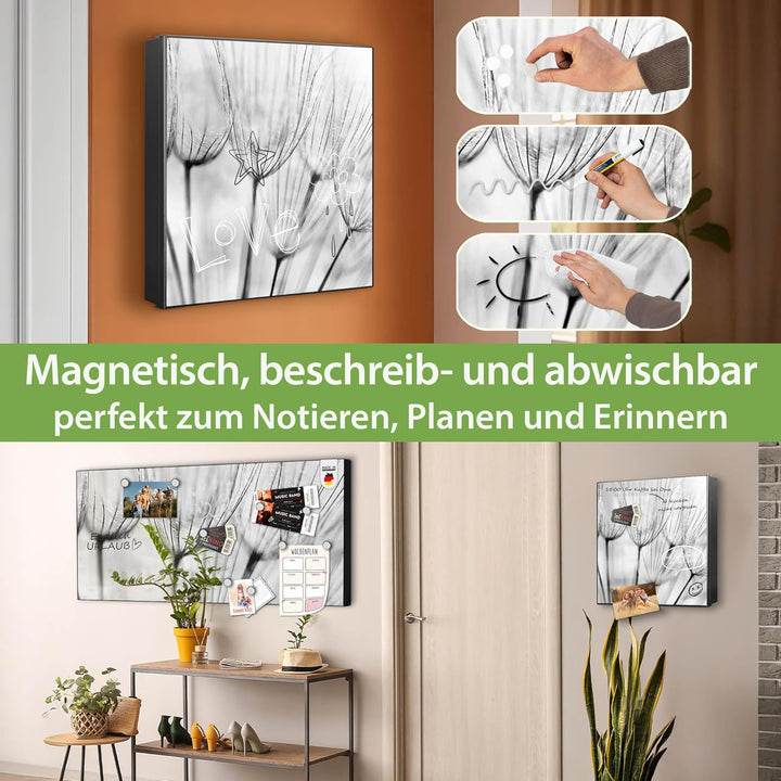 banjado Grosser Schlüsselkasten Metall - Schlüsselbox 30x30cm mit 32 Haken - Schlüsselkasten modern