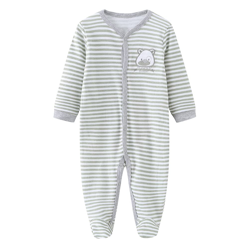 Chamie Strampler für Babys, Strampler, langärmelig, Baumwolle, 0–3 m/3–6 m/6–9 m/9–12 m 0-3 Monate D