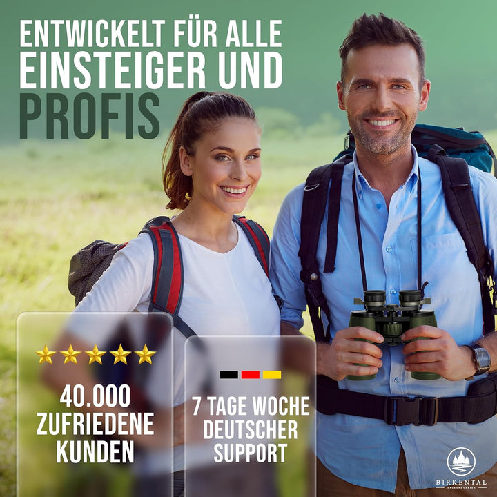 Birkental Fernglas 10x50 mit Dioptrienverstellung – HD Feldstecher, BAK4 Prisma & FMC Objektiv - bri