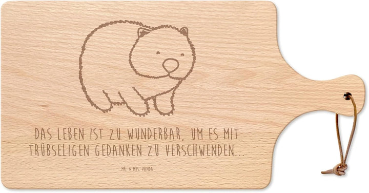 Mr. & Mrs. Panda Schneidebrett Wombat - Geschenk, Motivation, Frühstücksbrettchen, Lustige Sprüche,
