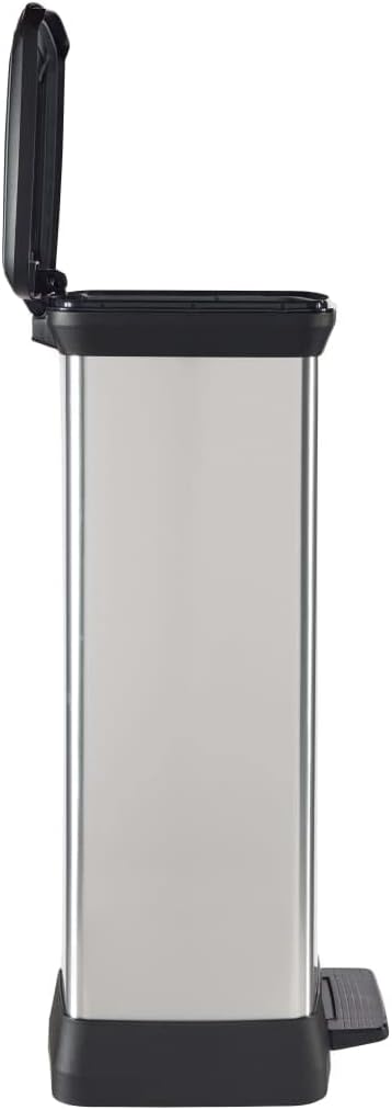 CURVER DECOBIN Abfalleimer, Kunststoff, Silber