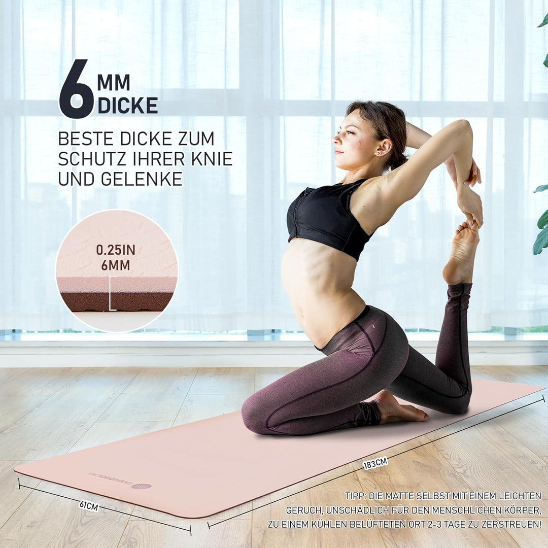 Yogamatte Rutschfest, Gymnastikmatte Mit Tragegurt, Sportmatte Für Fitnessstudio, Zuhause, Reisen, 1