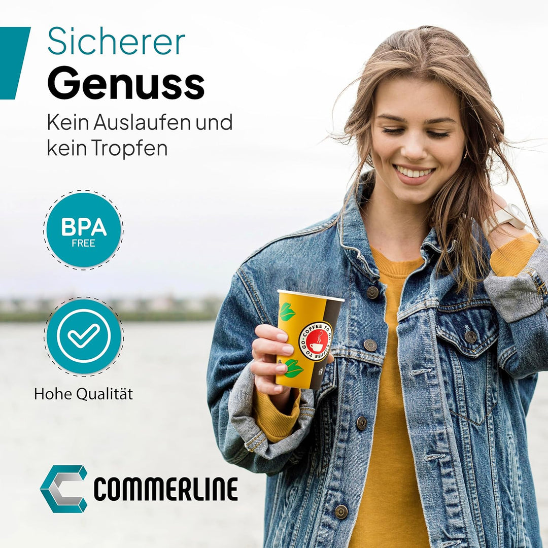 1000 Stück 8oz/200ml Kaffeebecher to go | Pappbecher Cups Coffee to Go Becher | Kaffee to+go Papierb