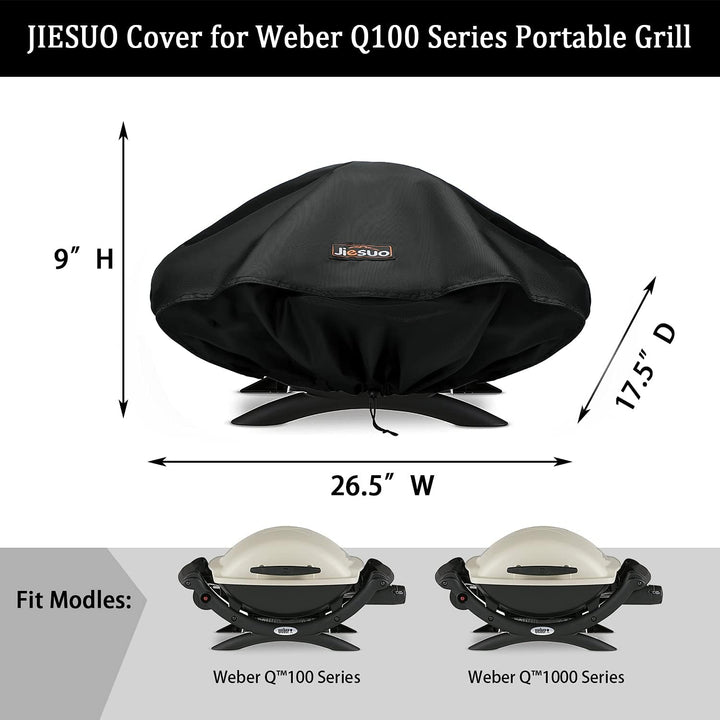 7111 Grill Abdeckhaube für Weber Q1200, Q1000 und Q100 Serie Grillabdeckung Wetterfest, Q100