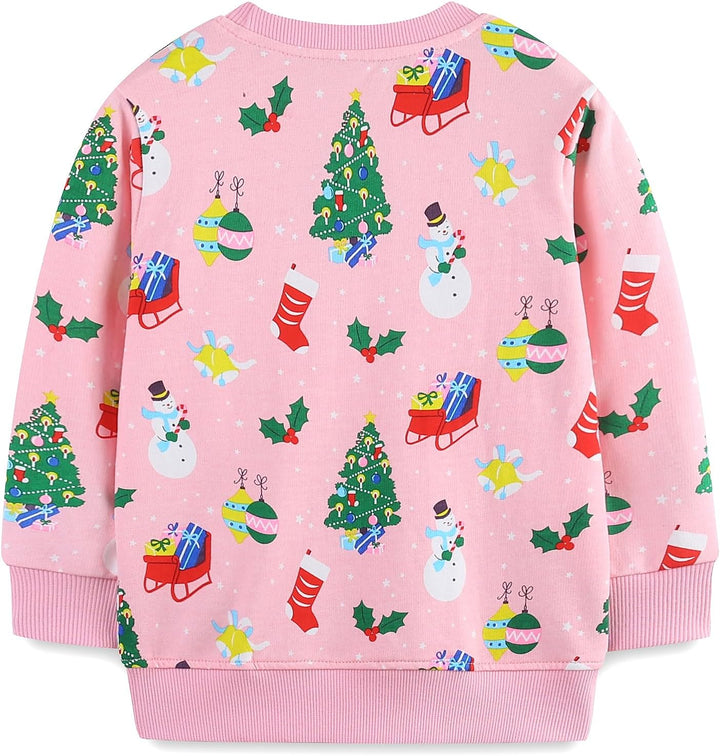 Mädchen Weihnacht Pullover Kinder Weihnachtskleidung Rentier Sweatshirts Baumwolle Warme Christmas L
