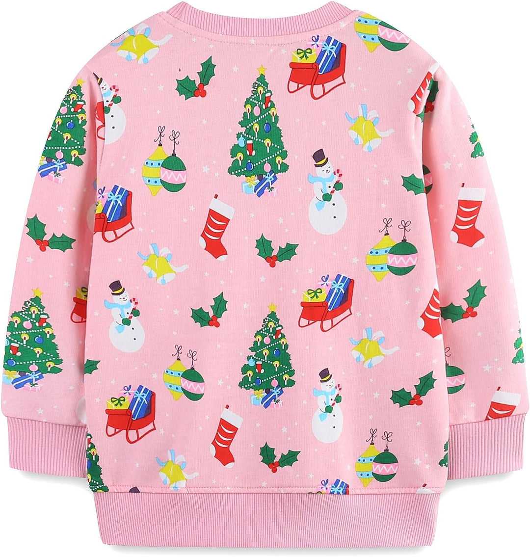 Mädchen Weihnacht Pullover Kinder Weihnachtskleidung Rentier Sweatshirts Baumwolle Warme Christmas L