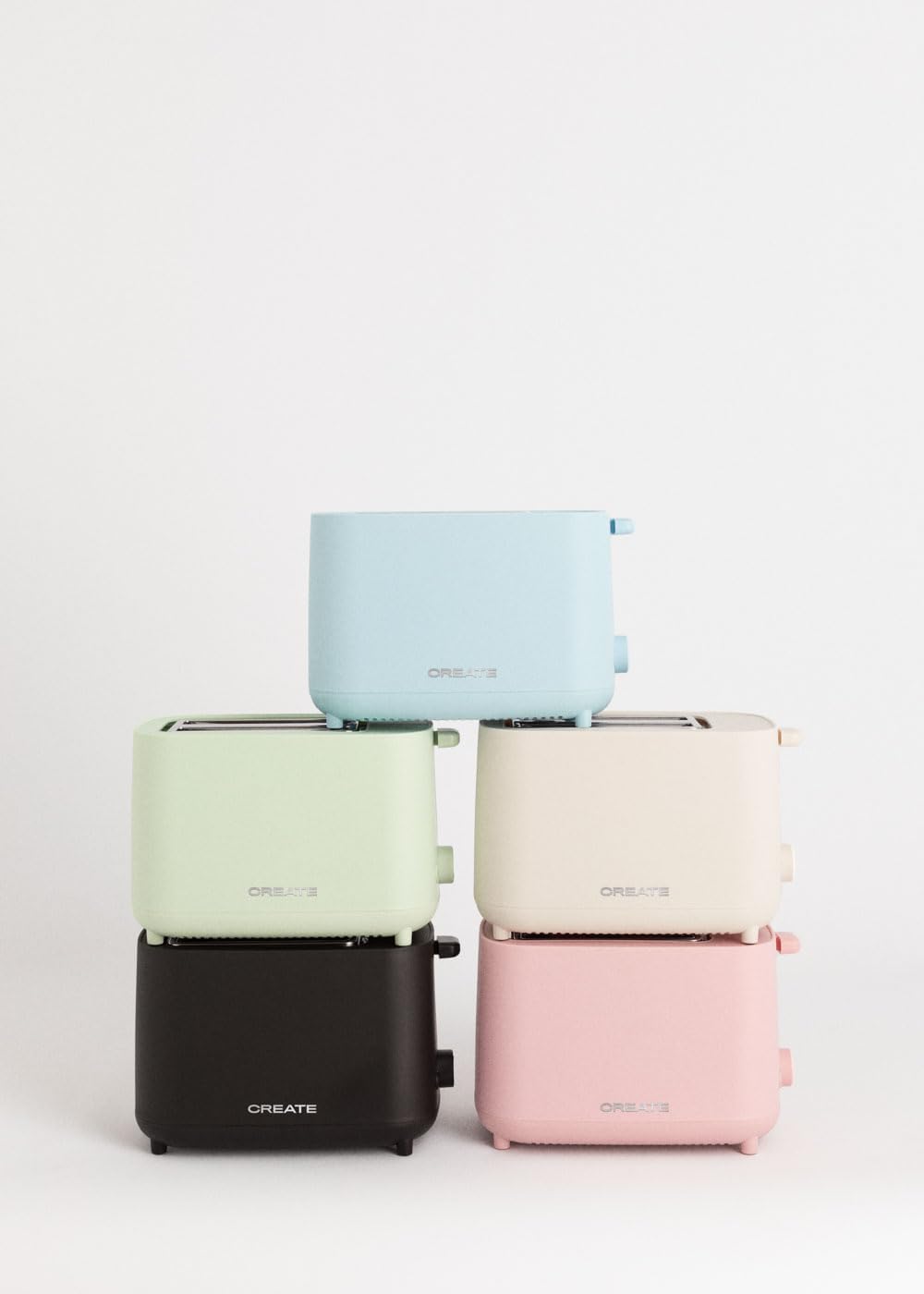 CREATE/TOAST STUDIO/Toaster Pastellgrün / 6 Leistungsstufen, Krümelschublade, Thermostat, Auftauen,