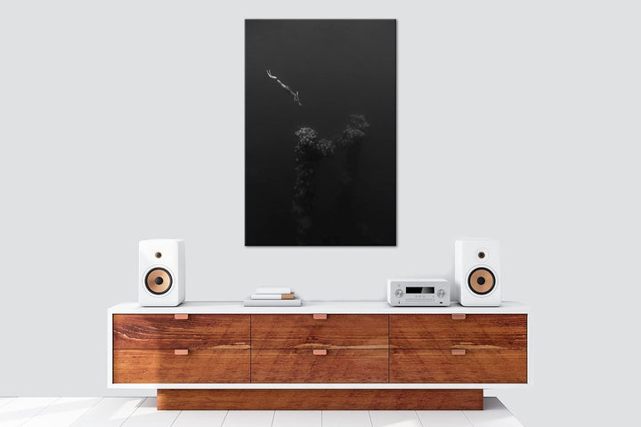 deyoli tiefer Tauchgang zum Meeresgrund Effekt: Schwarz&amp;Weiss, Format: 80x60 als Leinwandbild, Motiv