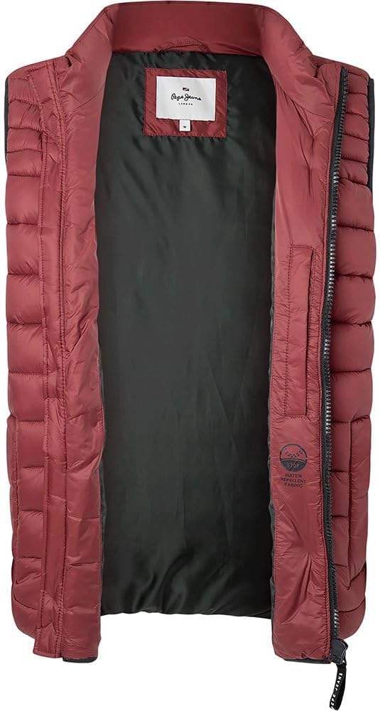 Pepe Jeans Herren Balle Gillet Puffer Weste L Rot (Burgundy), L Rot (Burgundy)