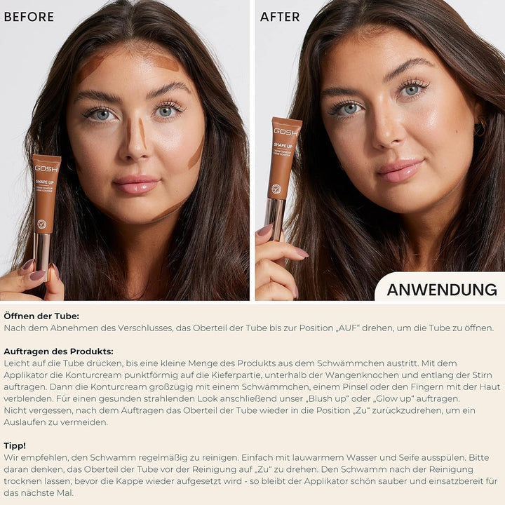 GOSH Cream Contour SHAPE UP I Contouring Stick für definierte Gesichtszüge & sanfte Übergänge I mit