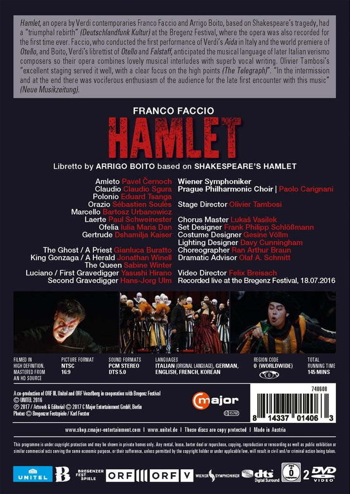 Franco Faccio: Hamlet (Bregenzer Festspiele 2016) [2 DVDs], DVD
