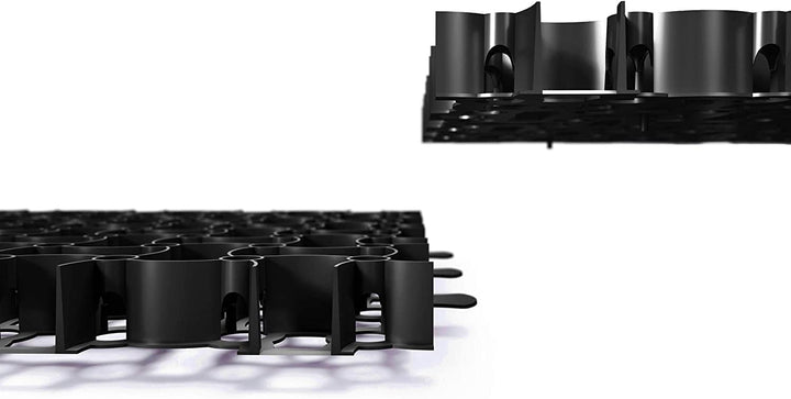 BigDean 20x Rasengitter Paddockplatte SCHWARZ 50x50 cm Rasenmatten Rasenwaben Kiesgitter Parkplatzra