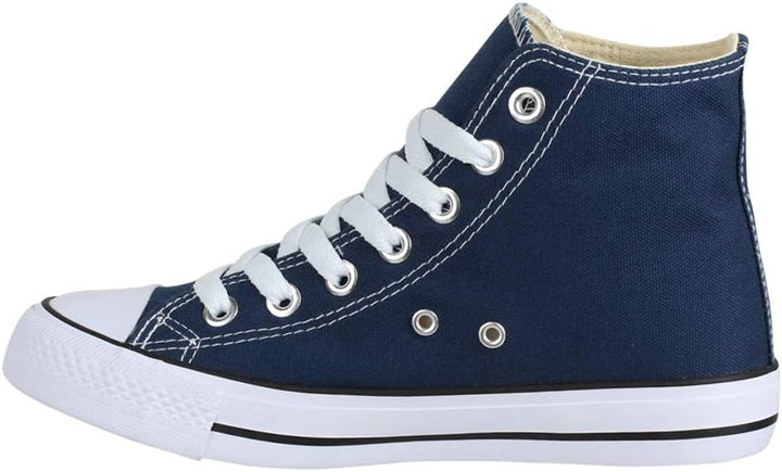 Elara Unisex Sneaker Sportschuhe High Top Turnschuh Chunkyrayan 36 EU Dunkelblau Basic, 36 EU Dunkel