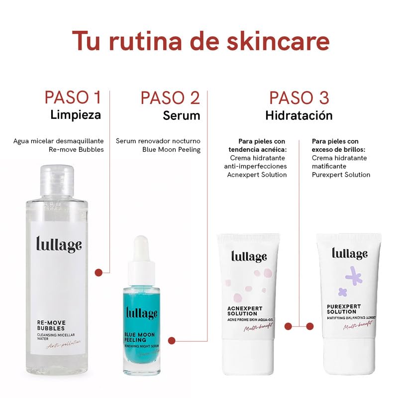Lullage | Mizellen Gesichtsreinigung | 200 ml | Rosenwasser, Waschgel für Unreine Haut, Revitalisier