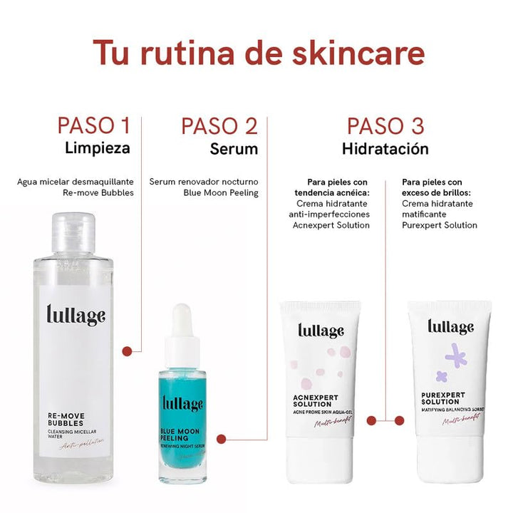 Lullage | Mizellen Gesichtsreinigung | 200 ml | Rosenwasser, Waschgel für Unreine Haut, Revitalisier