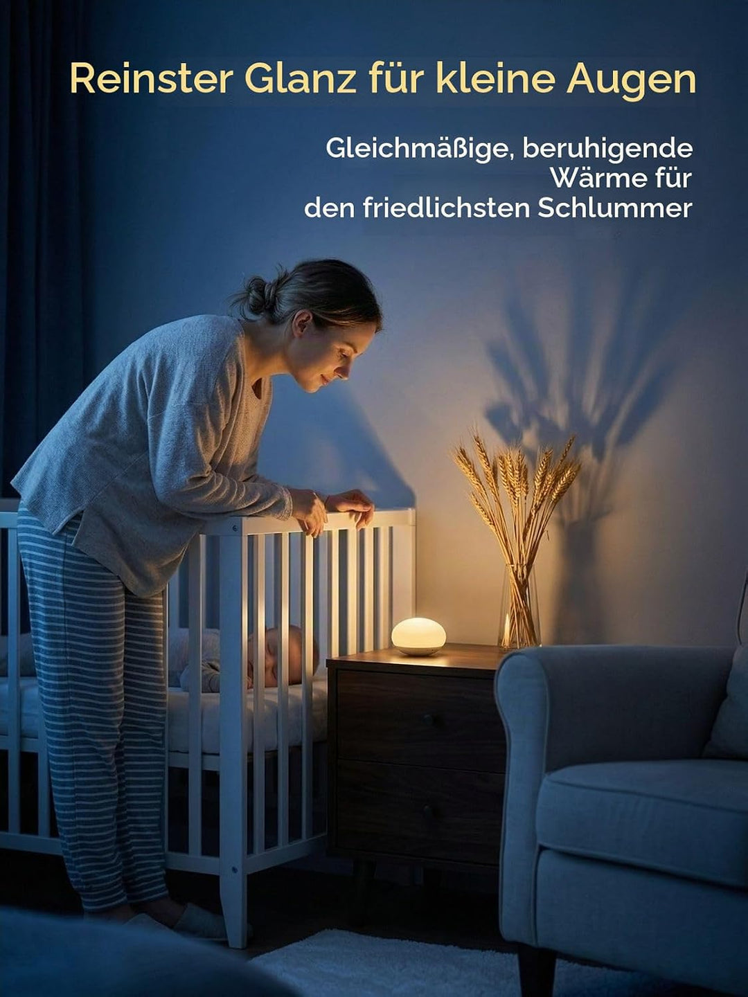 Anico Baby Night Light, Minimalist Nursery Lamp for Breastfeeding, Soft BPA-Free Silicone Touch, Eye