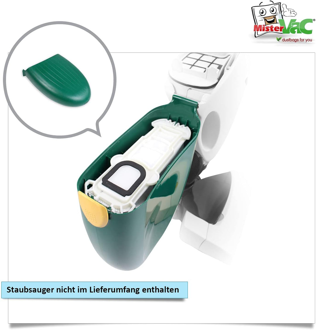 MisterVac Kassette Staubbehälter Filter Staubbeutel Beutel kompatibel mit Vorwerk Kobold 135