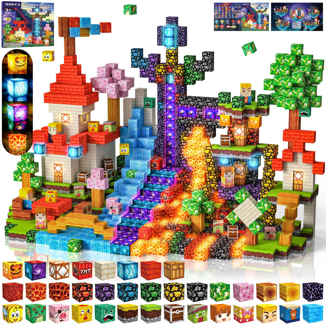 Magnetische Bausteine 100 PCS 2CM Magnetbausteine für Kinder ab 3 Jahre Blocks, Montessori Spielzeug