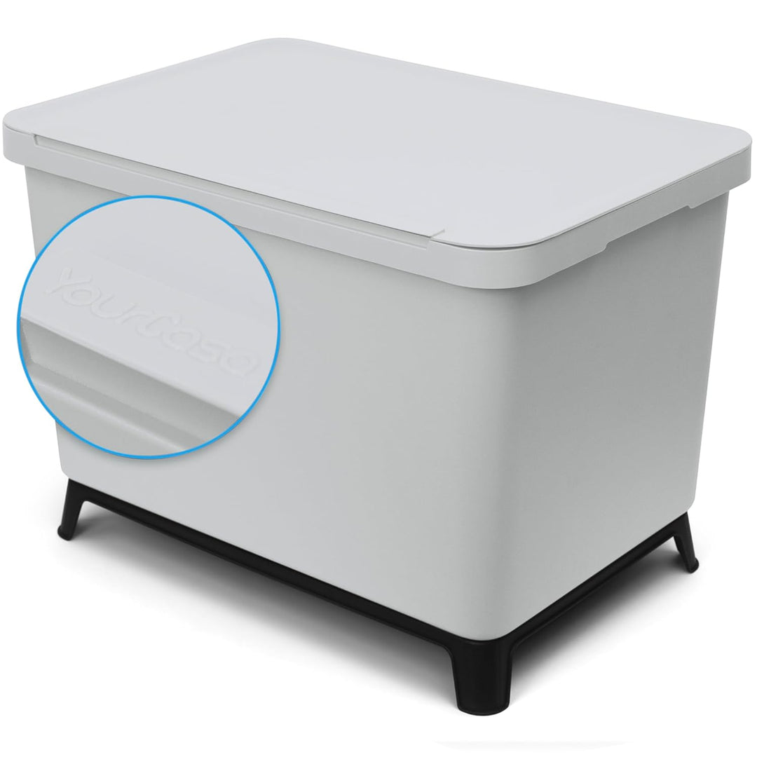 YourCasa Mülleimer Küche 4 Fächer [40L] im exklusiven Design - Mülltrennsystem mit Deckel und Fuss -
