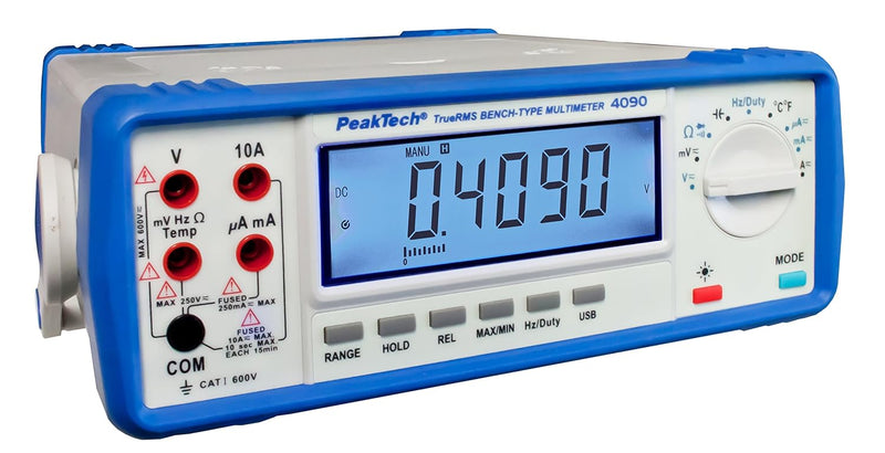 Peak Tech P 4090 – True RMS Digital Tisch Multimeter, LCD Anzeige, 22000 Counts, Durchgangsprüfer, U