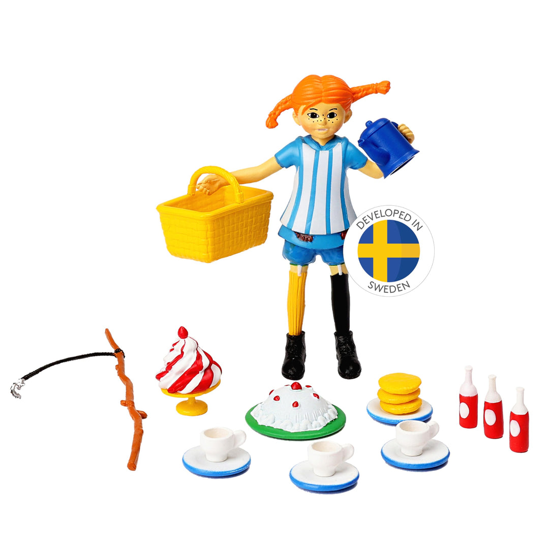 Pippi Langstrumpf Zubehör-Set Kaffeekränzchen – Offiziell Lizenziertes Produkt – Puppenhauszubehör f