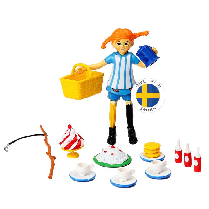 Pippi Langstrumpf Zubehör-Set Kaffeekränzchen – Offiziell Lizenziertes Produkt – Puppenhauszubehör f