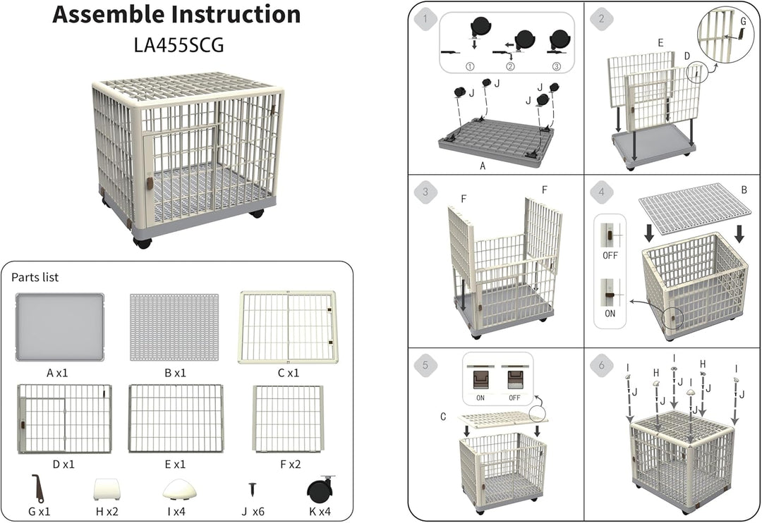 Lanco – Premium-Haustierkäfig für Hunde und Katzen. Kunststoff: widerstandsfähig und waschbar ohne K