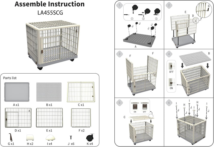 Lanco – Premium-Haustierkäfig für Hunde und Katzen. Kunststoff: widerstandsfähig und waschbar ohne K