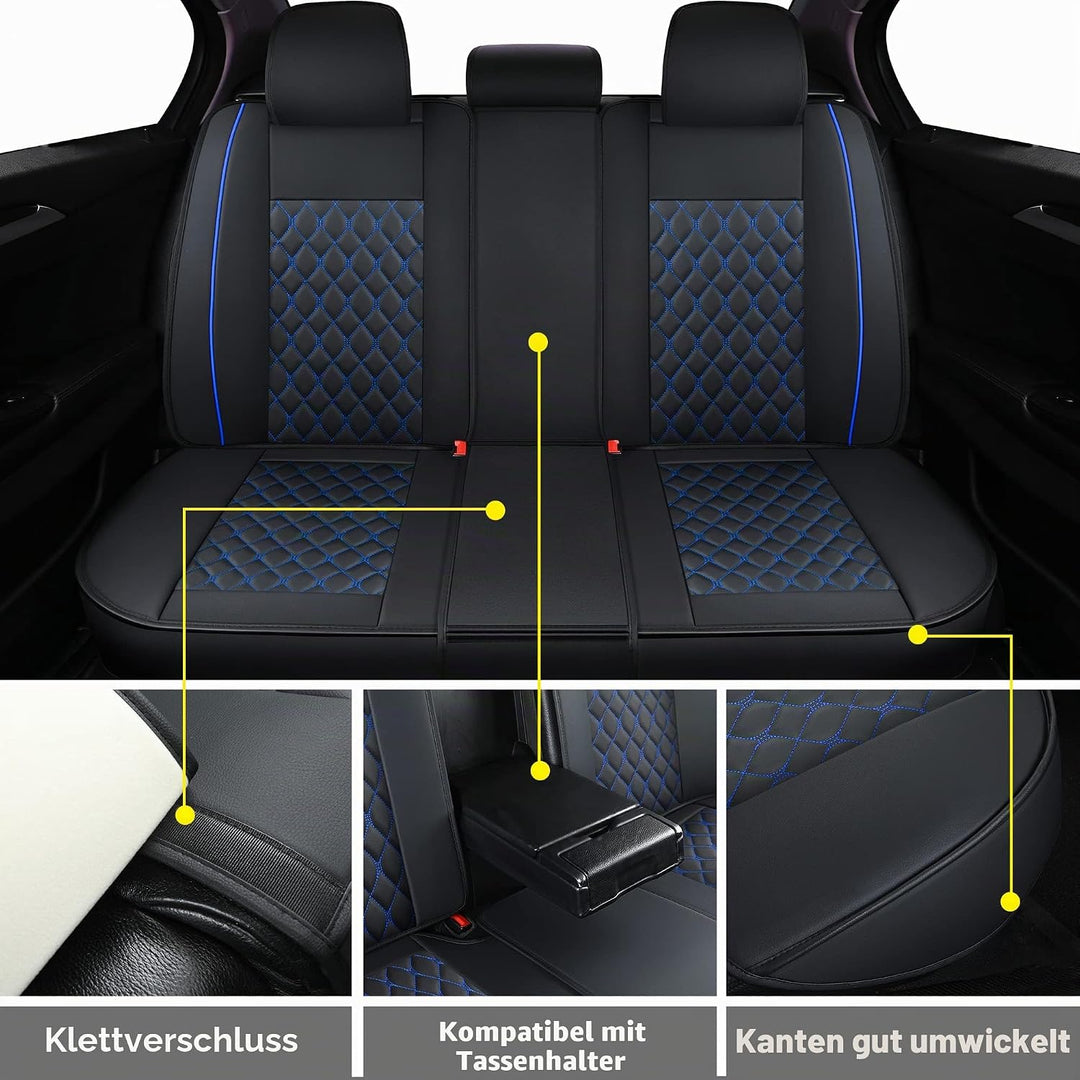 Kunstleder-Autositzbezüge, universell passend für die meisten Pkw, SUV, Limousinen und LKW, Rücksitz