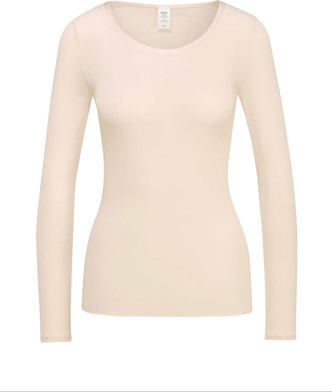 CALIDA True Confidence Langarmshirt Damen, aus Wolle-Seide, Feinripp, temperaturausgleichend und ger