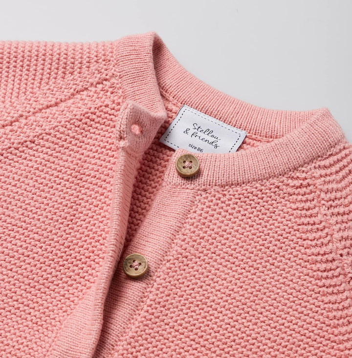 Stellou &amp; friends Cardigan-Strickjacke für Mädchen und Jungen mit Knöpfen in Holz-Optik | Hochwertig