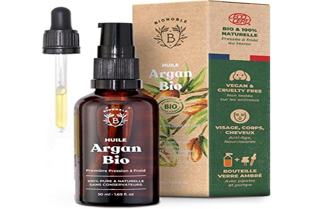 Bionoble Rizinusöl Bio 50ml & Arganöl Bio 50ml - 100% Rein, Natürlich und Kaltgepresst - Gesicht, Kö