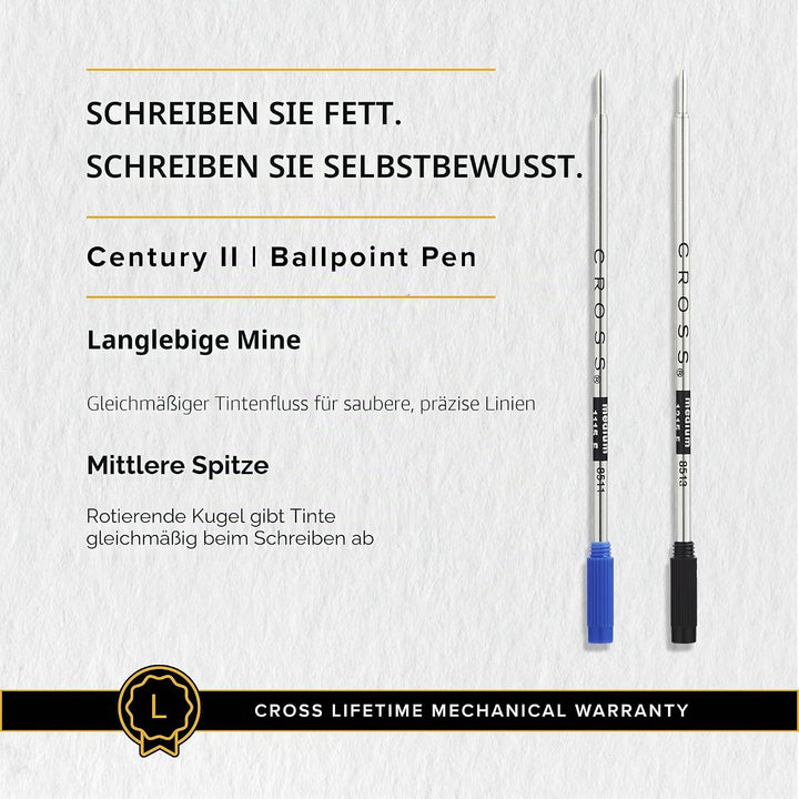 Cross Century II Kugelschreiber (Strichstäke M, Schreibfarbe: schwarz, inkl. Premium Geschenkbox) Pe
