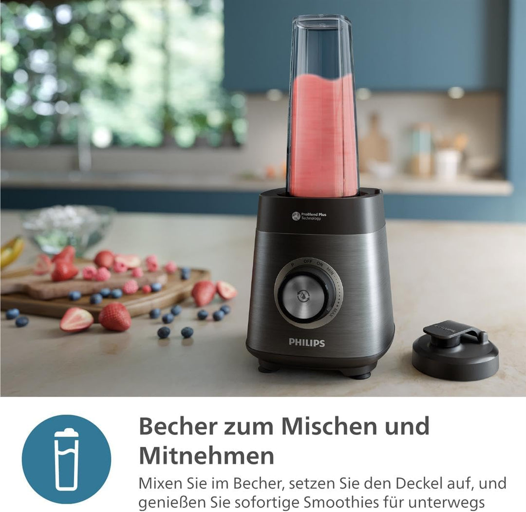 Philips 5000-Serie Standmixer inkl. Blend-and-go-Behälter - 1200 W. 2L maximales Fassungsvermögen. P